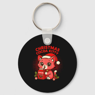 Kawaii Christmas Cocoa Kitty  Keychain