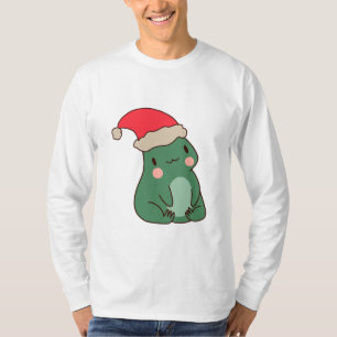 Kawaii Christmas Frog – Cute Santa Hat Frog T-Shirt