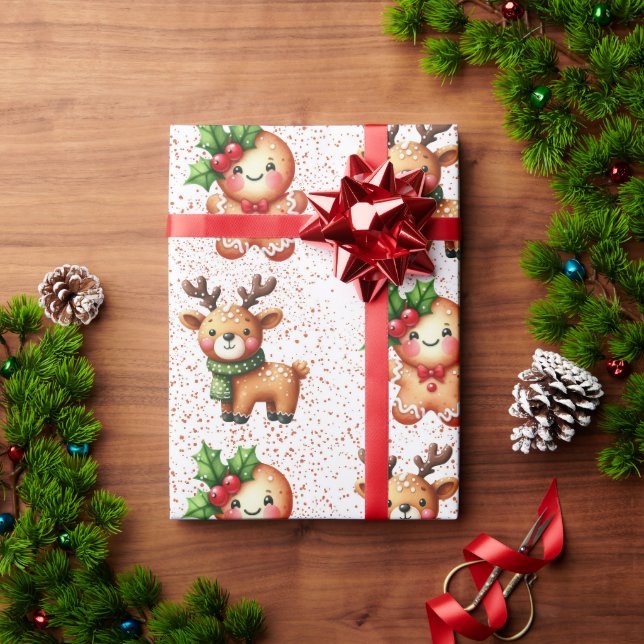 Kawaii Christmas Gingerbread Pattern – Cute Holida Wrapping Paper (Holiday Gift)