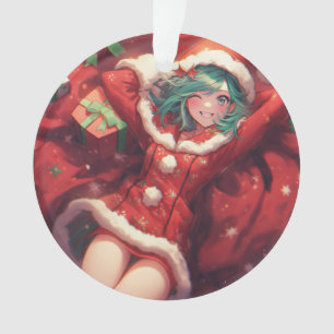 Kawaii Christmas Presents Gifts Santa Anime Girl Ornament