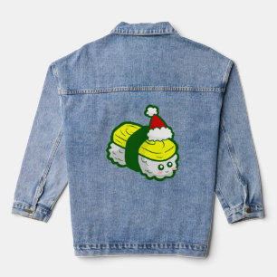 kawaii christmas tamago sushi santa denim jacket