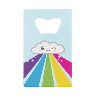 Kawaii Cloud and Rainbow Credit Card Bottle Opener