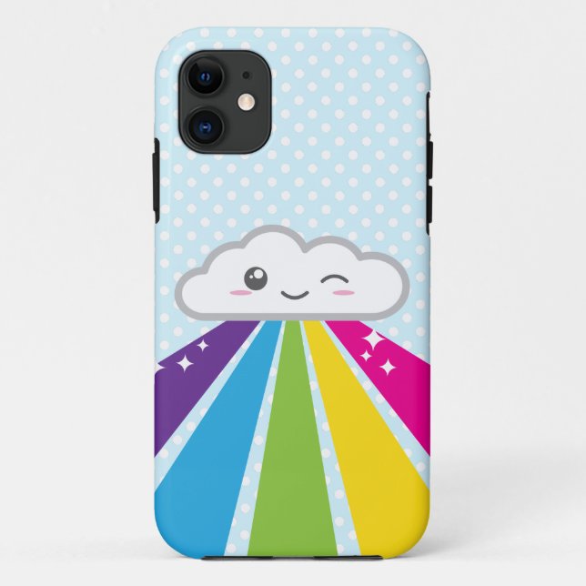 Kawaii Cloud and Rainbow iPhone Case (Back)