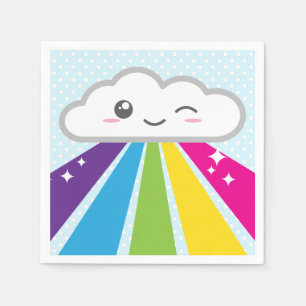 Kawaii Cloud and Rainbow Napkins