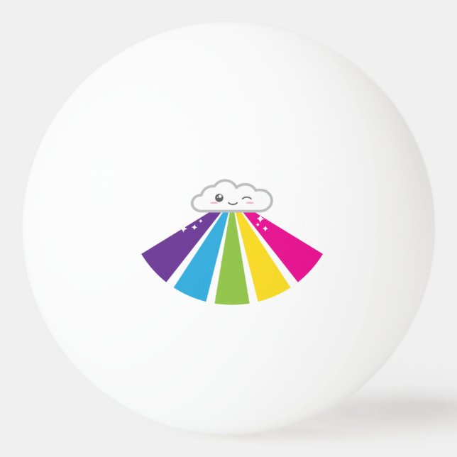 Kawaii Cloud and Rainbow Ping Pong Balls (Back)