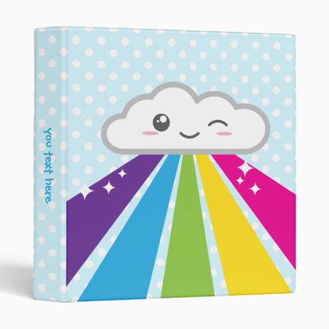 Kawaii Cloud et Rainbow Classeur (Devant/Côté)