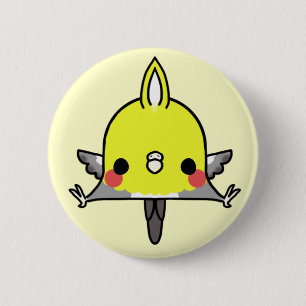 Kawaii Cockatiel (You change the Background!) 2 Inch Round Button