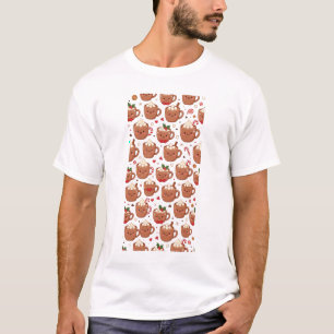 Kawaii Cocoa Marshmallows Pattern T-Shirt