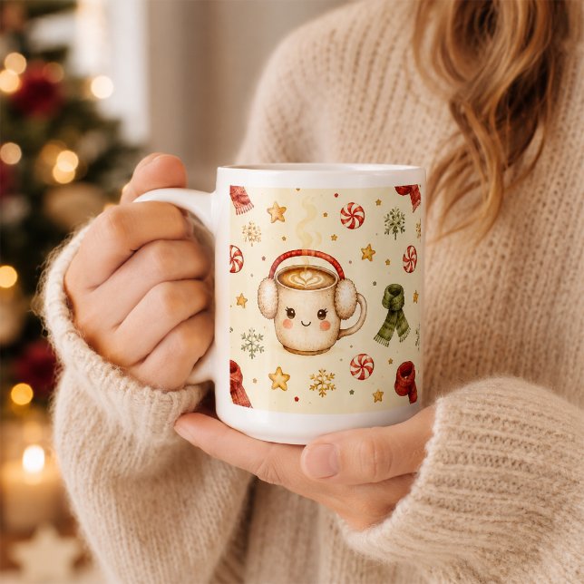 Kawaii Cocoa Mug Candy Cane Christmas Mug (Creator Uploaded)