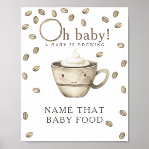 Kawaii Coffee Baby shower - Baby food game Poster