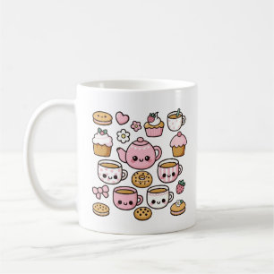 Kawaii cookies and tea coffee mug