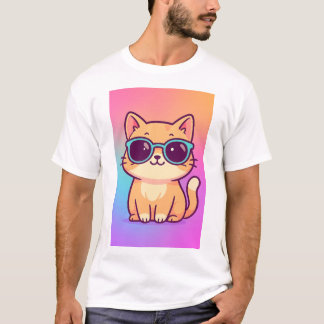 Kawaii Cool Cat Sunglasses Men's T-Shirt