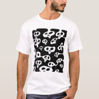 Kawaii Cool Ghostly Skulls Pattern Nu Goth Skeleto