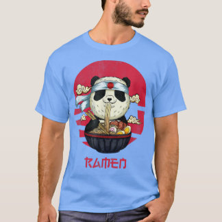 Kawaii Cool Panda Eating Ramen Lover Ramen Noodles T-Shirt