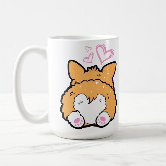 Kawaii Corgi Butt Coffee Mug (Left)