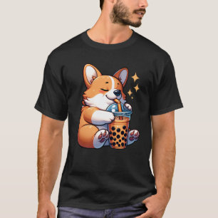 Kawaii Corgi Drink Bubble Tea Milk Tea Frenchie T-Shirt