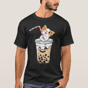 Kawaii Corgi Loves Bubble Tea Funny Boba's Welsh T-Shirt