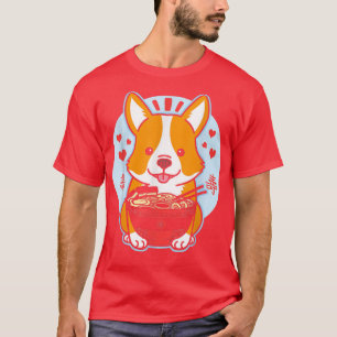 Kawaii Corgi Ramen Cute Noodles Dog Lovers Adults  T-Shirt