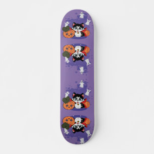 Kawaii count Huskula with pumpkins and ghosts Skateboard