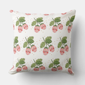 Kawaii Coussin Jeté Rose framboise | Mignon Sourir