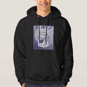 Kawaii Cow Retro Japanese Blueberry Milk Hoodie