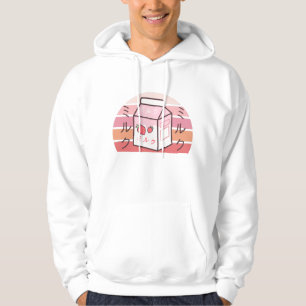 Kawaii Cow Retro Japanese Strawberry Milkshake Hoodie