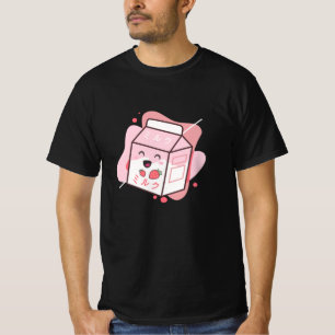 Kawaii Cow Retro Japanese Strawberry Milkshake T-Shirt