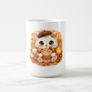 Kawaii Cozy Autumn Latte Kitty – Cute Fall Cat Coffee Mug
