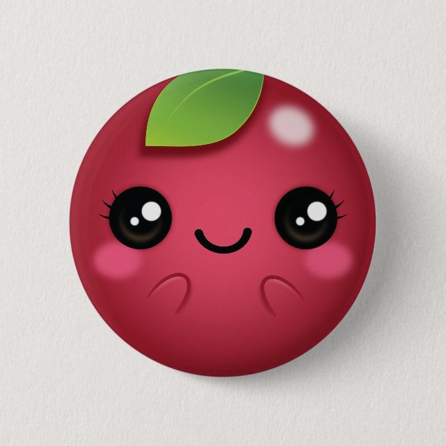Kawaii Cranberry 2 Inch Round Button (Front)