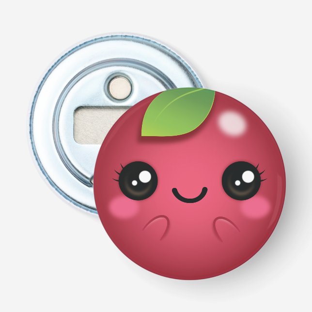 Kawaii Cranberry Bottle Opener (Front)