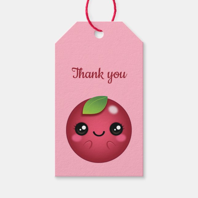 Kawaii Cranberry Gift Tags (Front)