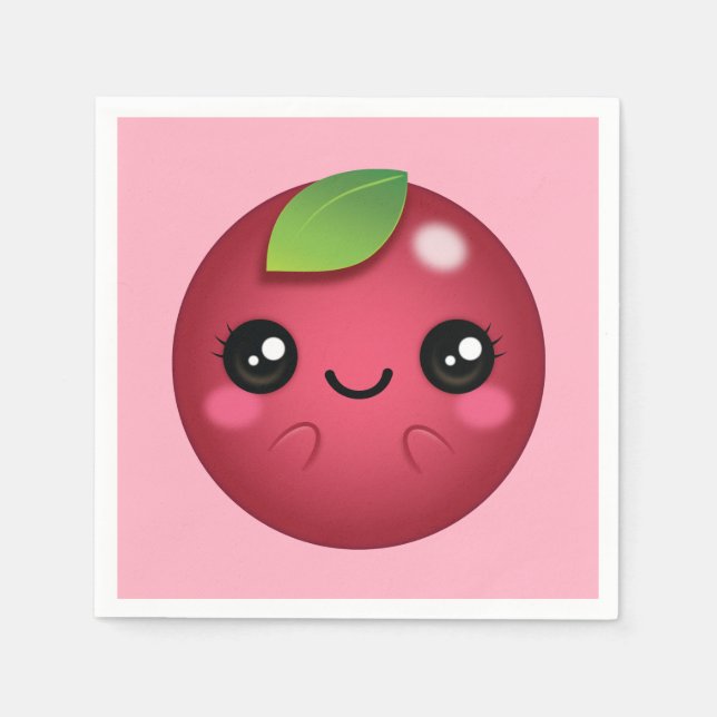 Kawaii Cranberry Napkin (Front)