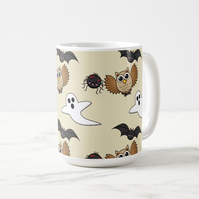 Kawaii Creepy Night Creatures Set Coffee Mug (Front Right)
