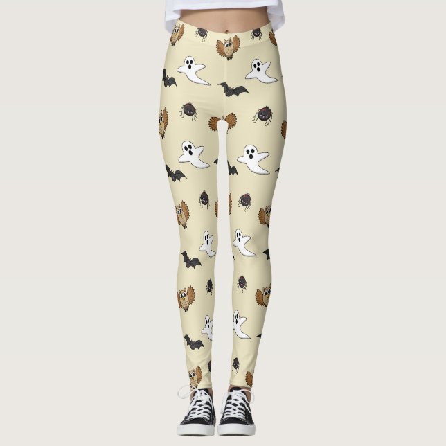 Kawaii Creepy Night Creatures Set Leggings (Front)