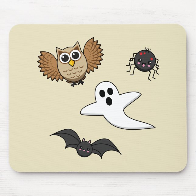 Kawaii Creepy Night Creatures Set Mouse Pad (Front)
