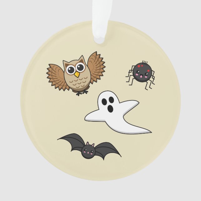Kawaii Creepy Night Creatures Set Ornament (Front)