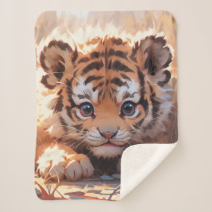 Kawaii cub sherpa blanket