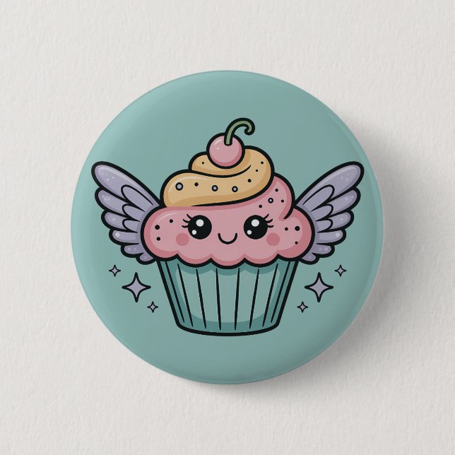 Kawaii Cupcake 2 Inch Round Button (Front)