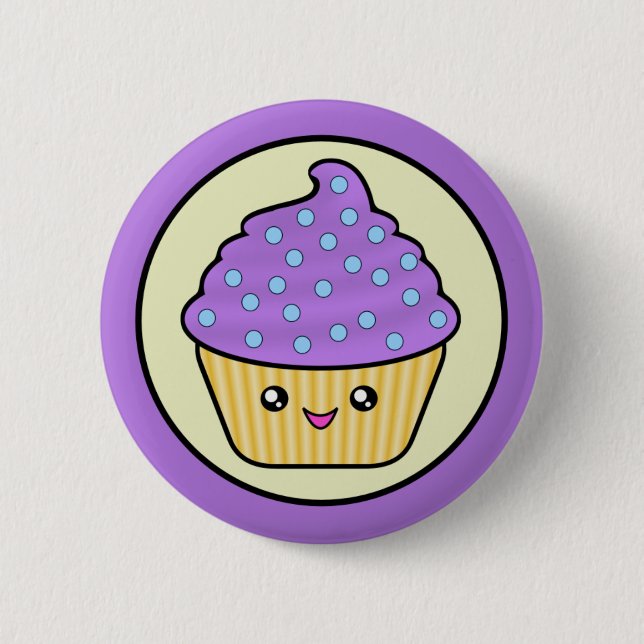 Kawaii Cupcake Cuppy Cake 2 Inch Round Button (Front)