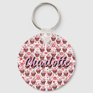 Kawaii Cupcake Design – Cute Dessert Illustration  Keychain