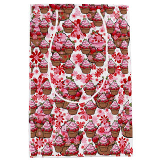 Kawaii Cupcake Design – Cute Dessert Illustration  Medium Gift Bag