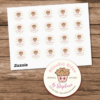 Kawaii Cupcake Étiquettes de produits de cupcake f