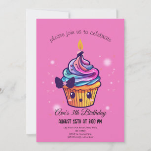 kawaii cupcake  invitation
