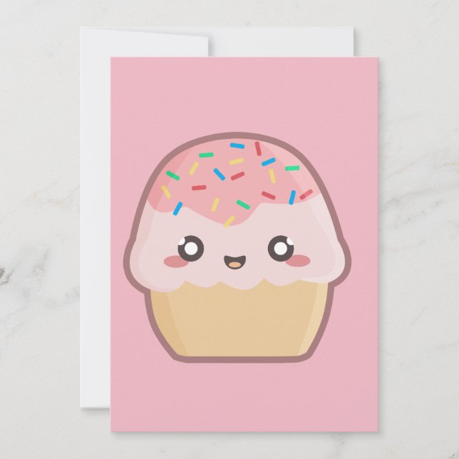 Kawaii cupcake invitation (Front)