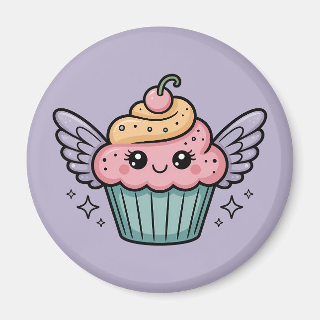  Kawaii Cupcake Magnet (Front)