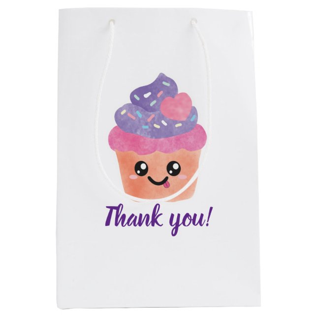 Kawaii Cupcake Medium Gift Bag (Front)