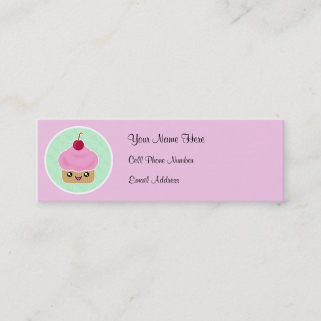 Kawaii Cupcake Skinny Profile Cards (Front)