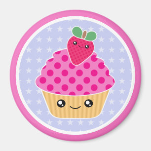 Kawaii Cupcake Strawberry Magnet