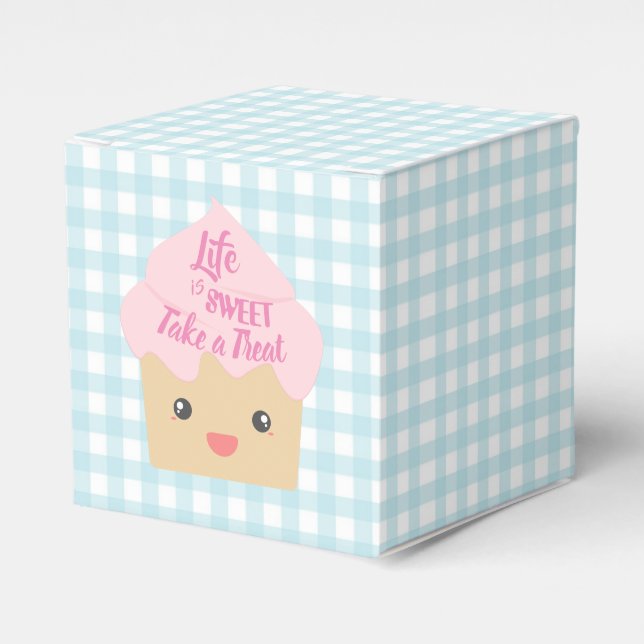 Kawaii Cupcake Take a Treat Favor Box (Front Side)