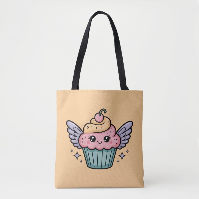  Kawaii Cupcake Tote Bag (Front)